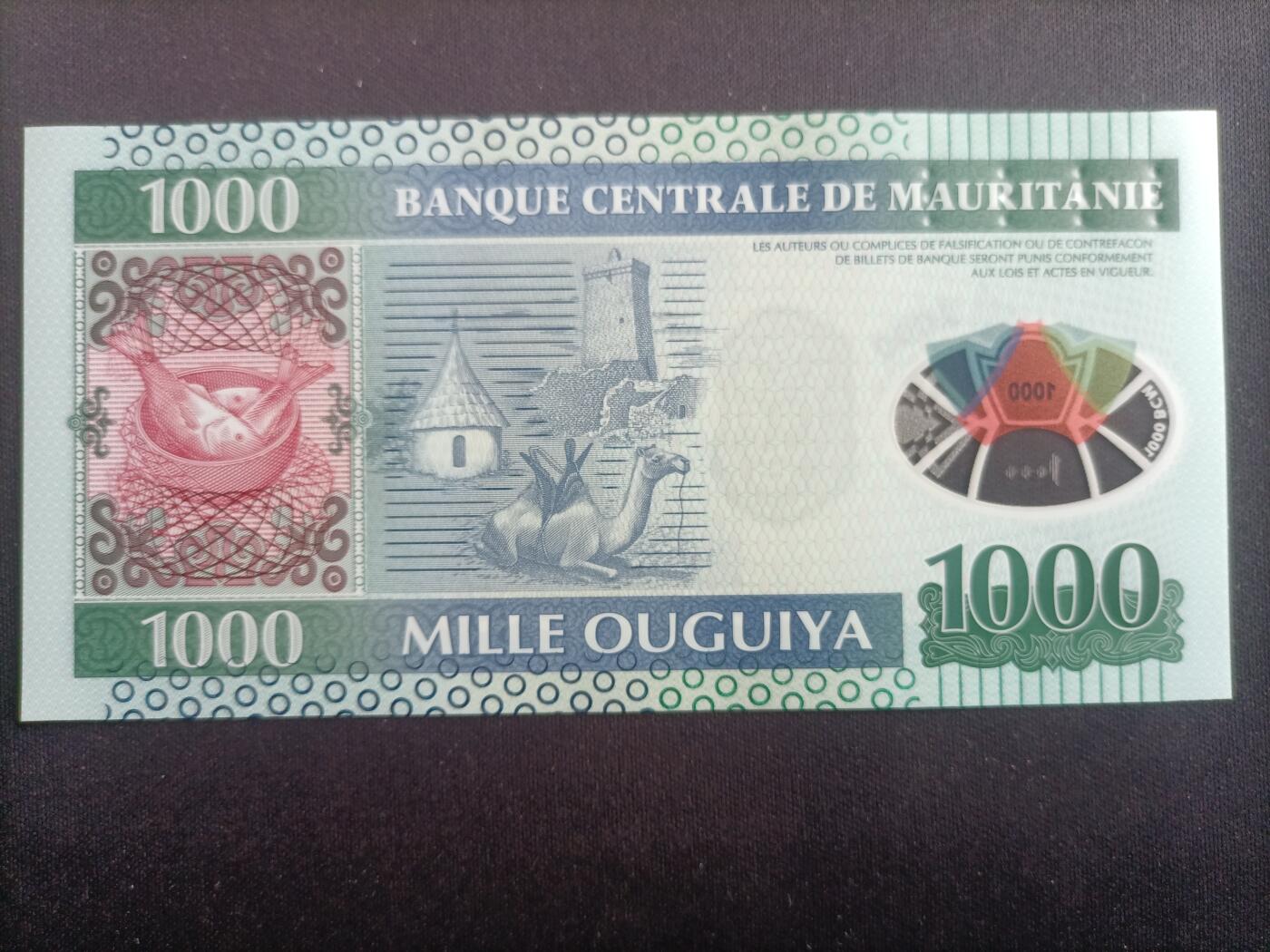 【游宝拍卖】乙巳蛇年96期 周四集拍 毛里塔尼亚-1000乌吉亚【2014年 全新UNC】