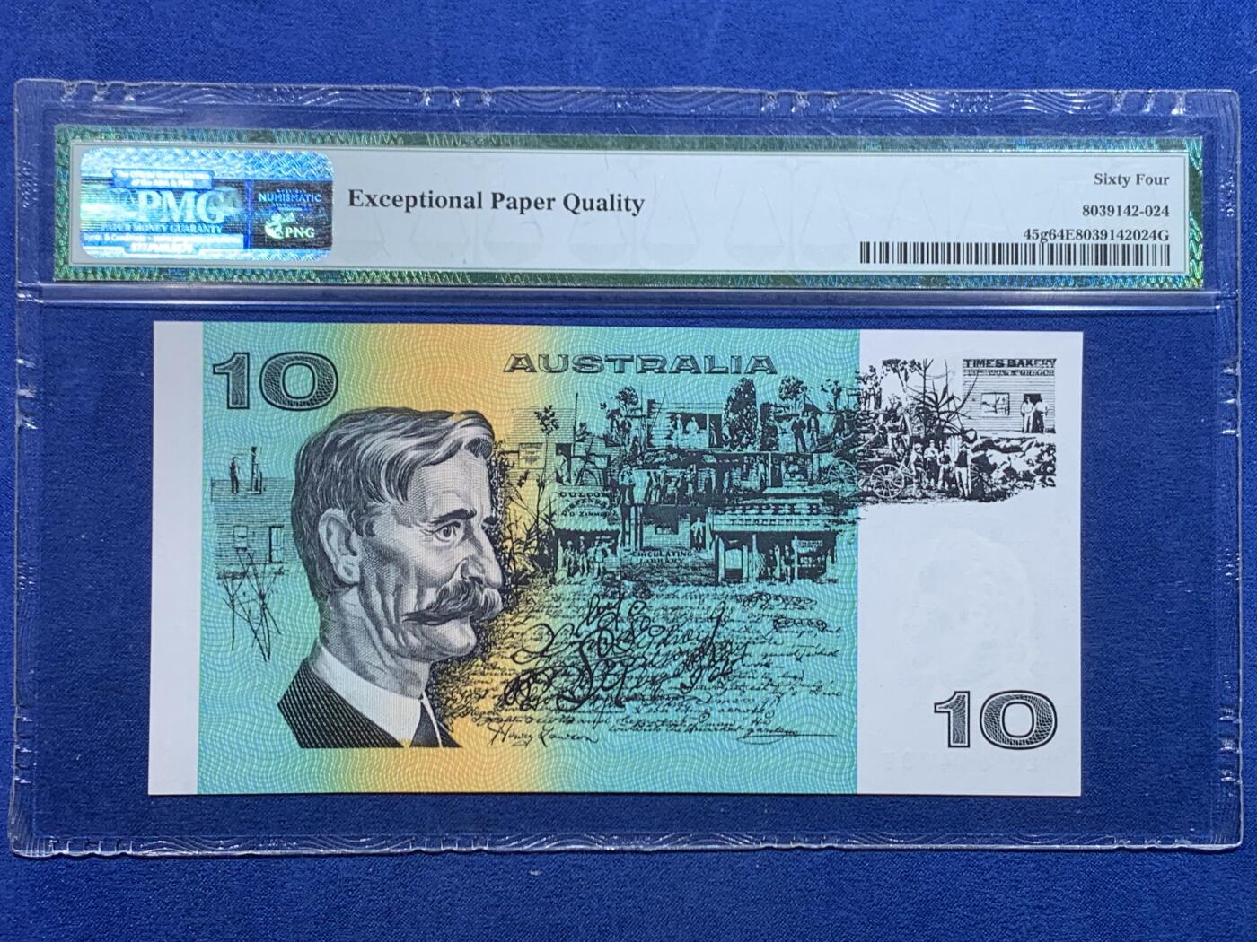 《竞宝斋》第447场 周日，周一，2场连拍 （全场包邮） PMG 64EPQ 澳大利亚 1991年 10元