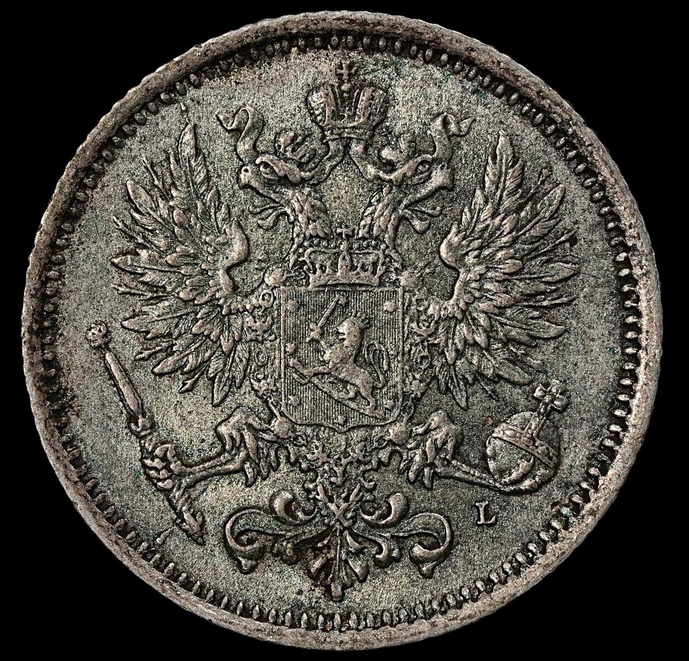 修遠堂世界钱币第九十七期 1890年芬兰50盆尼银币