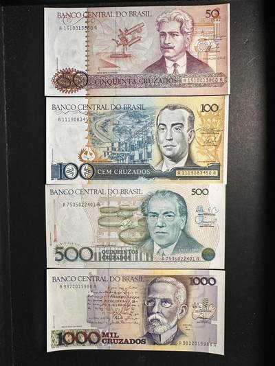 蒂克钱币-第51场 外国平价纸币最后一场 - 巴西1986-1989年版克鲁扎多（Cruzado）纸币