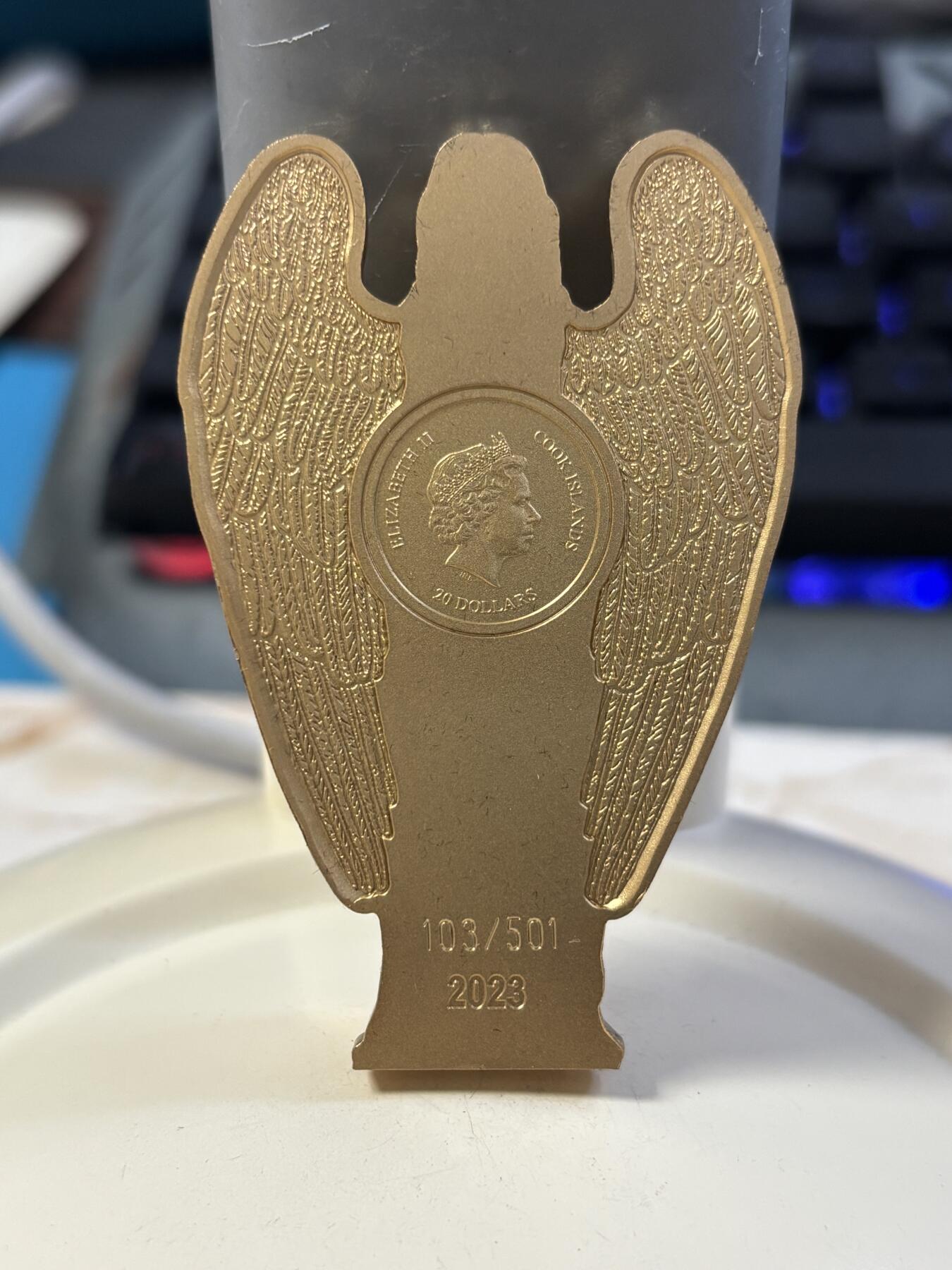 第186期拍卖 库克2023年精神艺术系列仁慈天使3盎司立体银币，999银，发行501枚