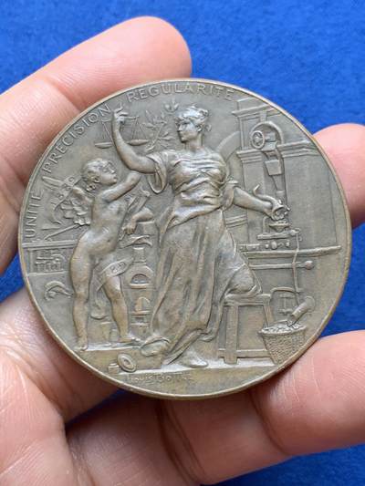 《竞宝斋》第447场 周日，周一，2场连拍 （全场包邮） - 法国大革命100年纪念铜章 L.Bottee雕刻 丰饶角铜标边铭 62.85g 50.5mm