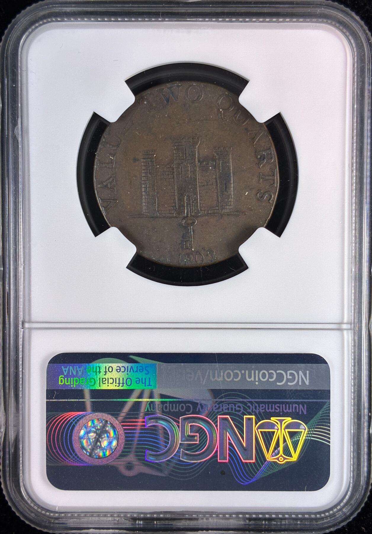 【雨安】【直播拍卖】【世界币章121期-评级币】2025-12-20 周六 19:30 保真 [评级欧洲] Gibraltar 直布罗陀 2Quart 1802年  NGC-XF45