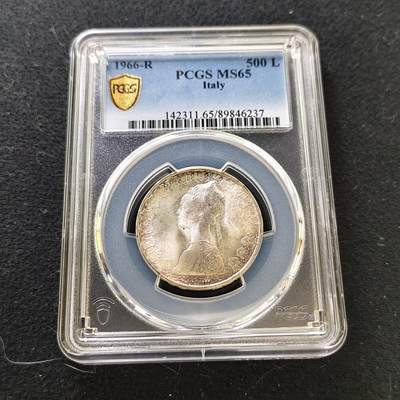 【全场包邮】纯粹捡漏拍487场（免费代拍第24场） - 【收藏级】意大利1966年500里拉帆船女神银币-PCGS MS65