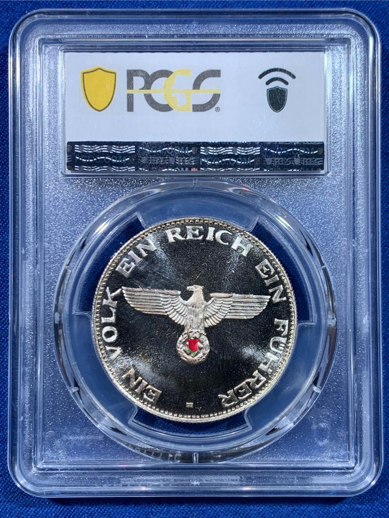 《竞宝斋》第447场 周日，周一，2场连拍 （全场包邮） PCGS SP65 德国美术生镀银铜章 细节见图