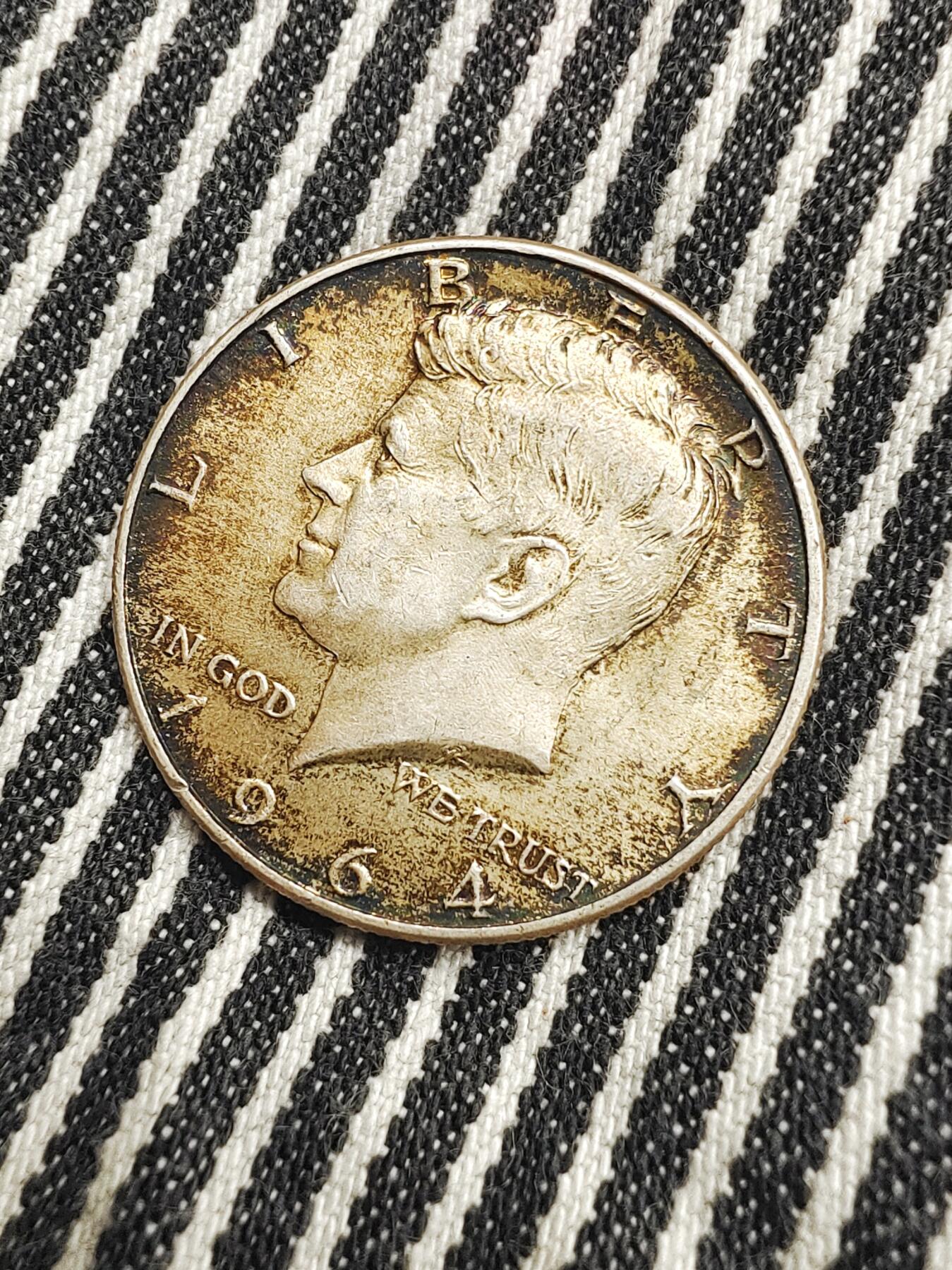 美国1964年肯尼迪50美分鹰徽银币分币 硬币 收藏