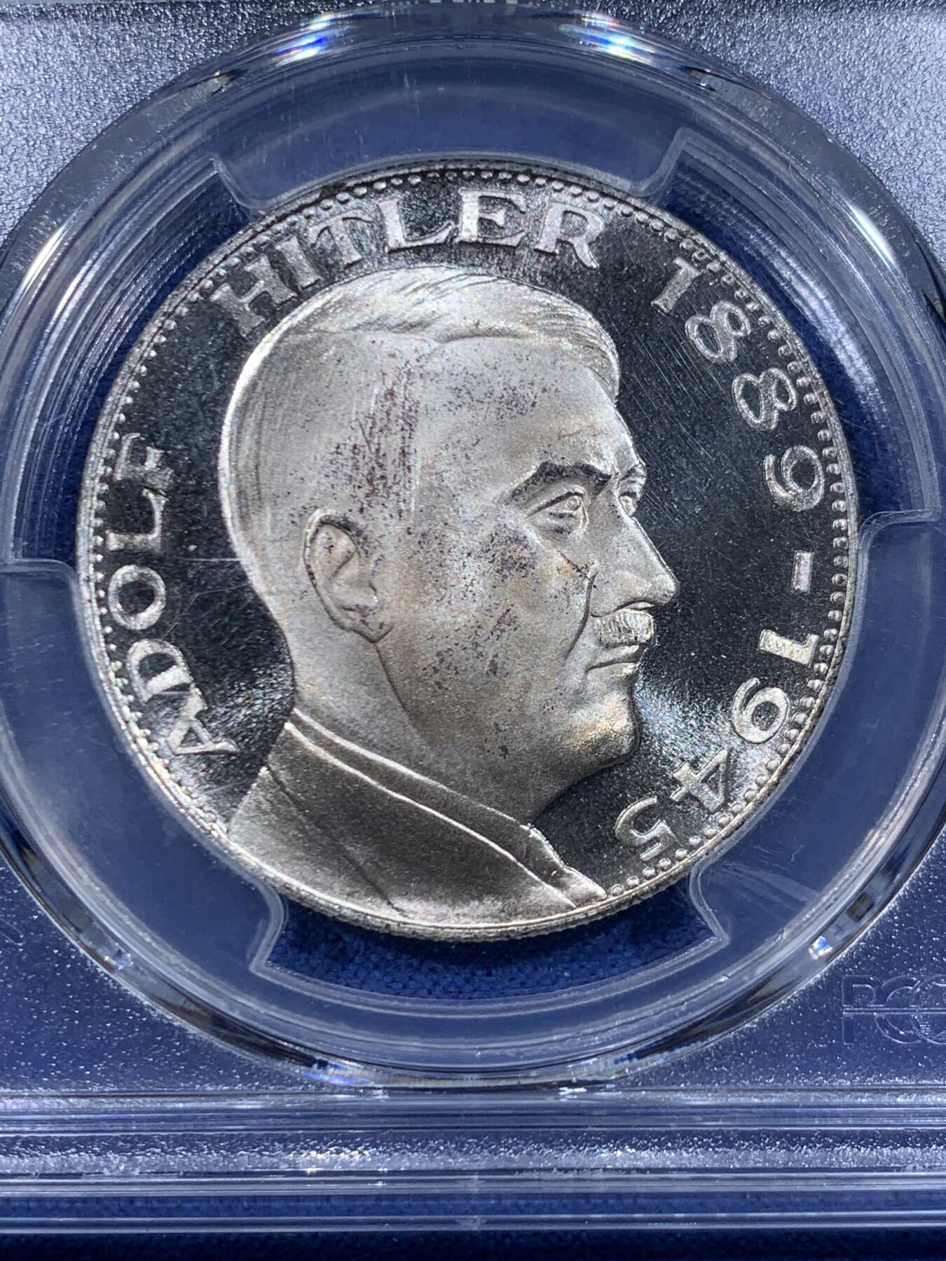 《竞宝斋》第447场 周日，周一，2场连拍 （全场包邮） PCGS SP65 德国美术生镀银铜章 细节见图