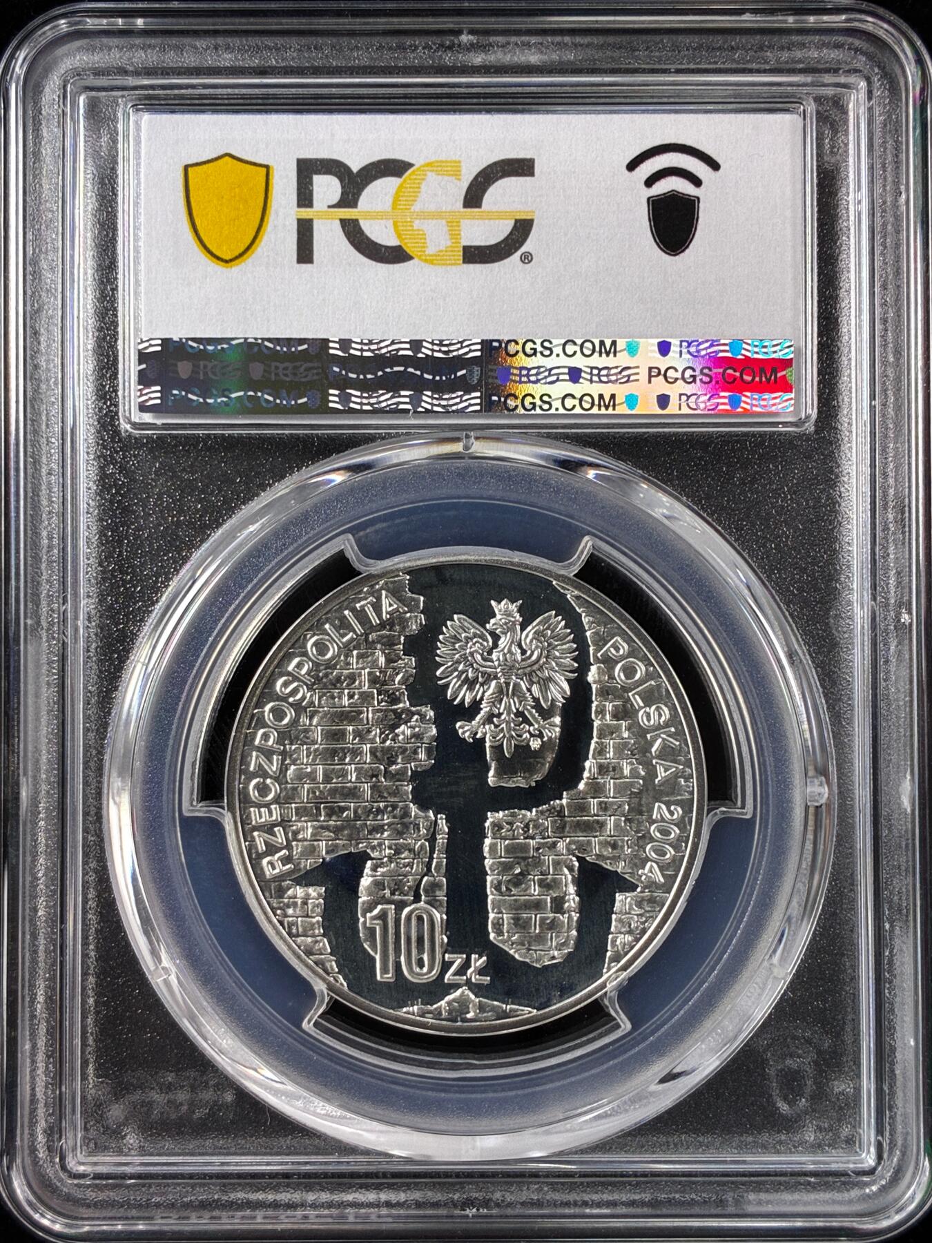 【雨安】【直播拍卖】【世界币章121期-评级币】2025-12-20 周六 19:30 保真 [评级现代] Poland 波兰 10兹罗提 2004年 华沙起义 PCGS-PR68DCAM 精制