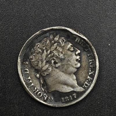 【淘币小摊】实时拍第八百二十七拍   散币场   满百包邮可预留二周 每周一统一发货   - 英国1817年乔治三世6便士银币