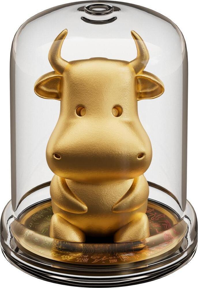 【期货】加纳2026年中国生肖牛年镶嵌358克立体铜牛雕塑3盎司镀金银币全球发行111枚