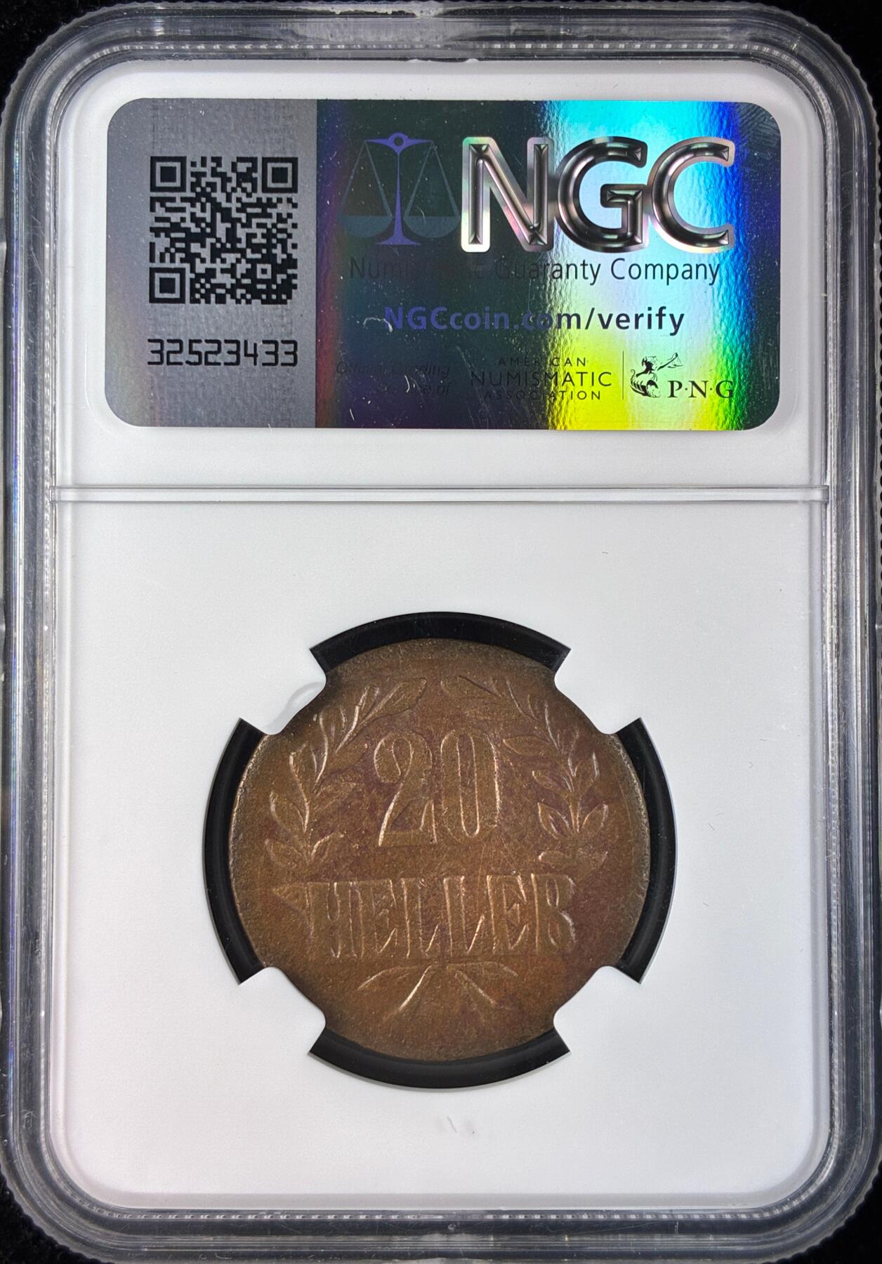 【雨安】【直播拍卖】【世界币章121期-评级币】2025-12-20 周六 19:30 保真 [评级德国] Germany 德属东非 20赫勒 1916年T  NGC-MS63