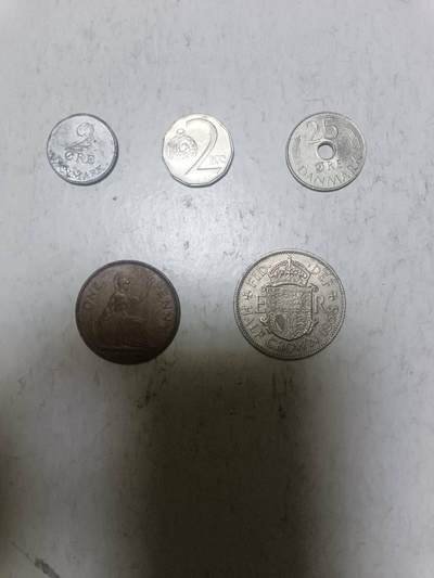 【20251216】非全新纸币和硬币第314场 - 欧洲国家5枚硬币不同版本