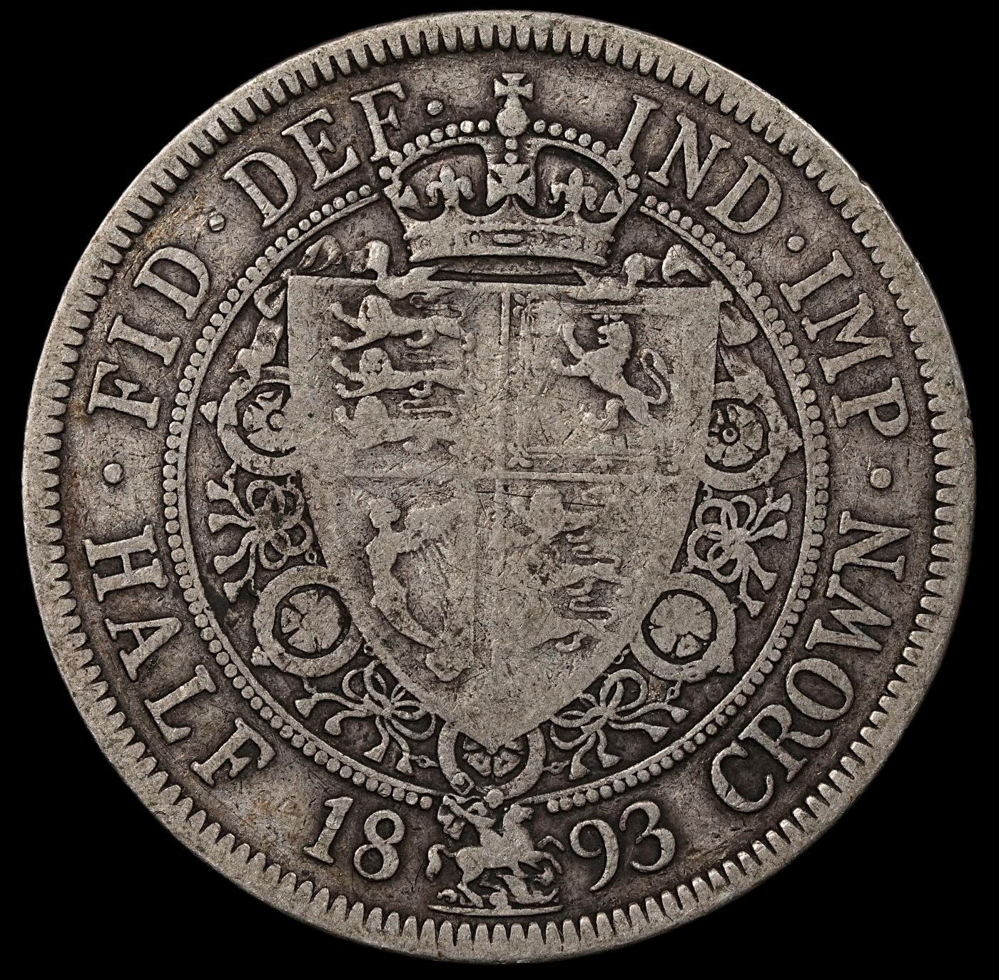 修遠堂世界钱币第九十七期 1893年英国1/2克朗银币 13.70g，925银