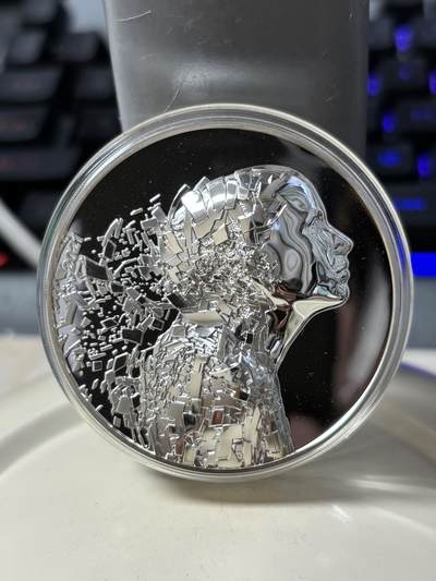 第186期拍卖 - 库克2021年信息大爆炸3盎司高浮雕精制纪念银币，999银，发行量999枚