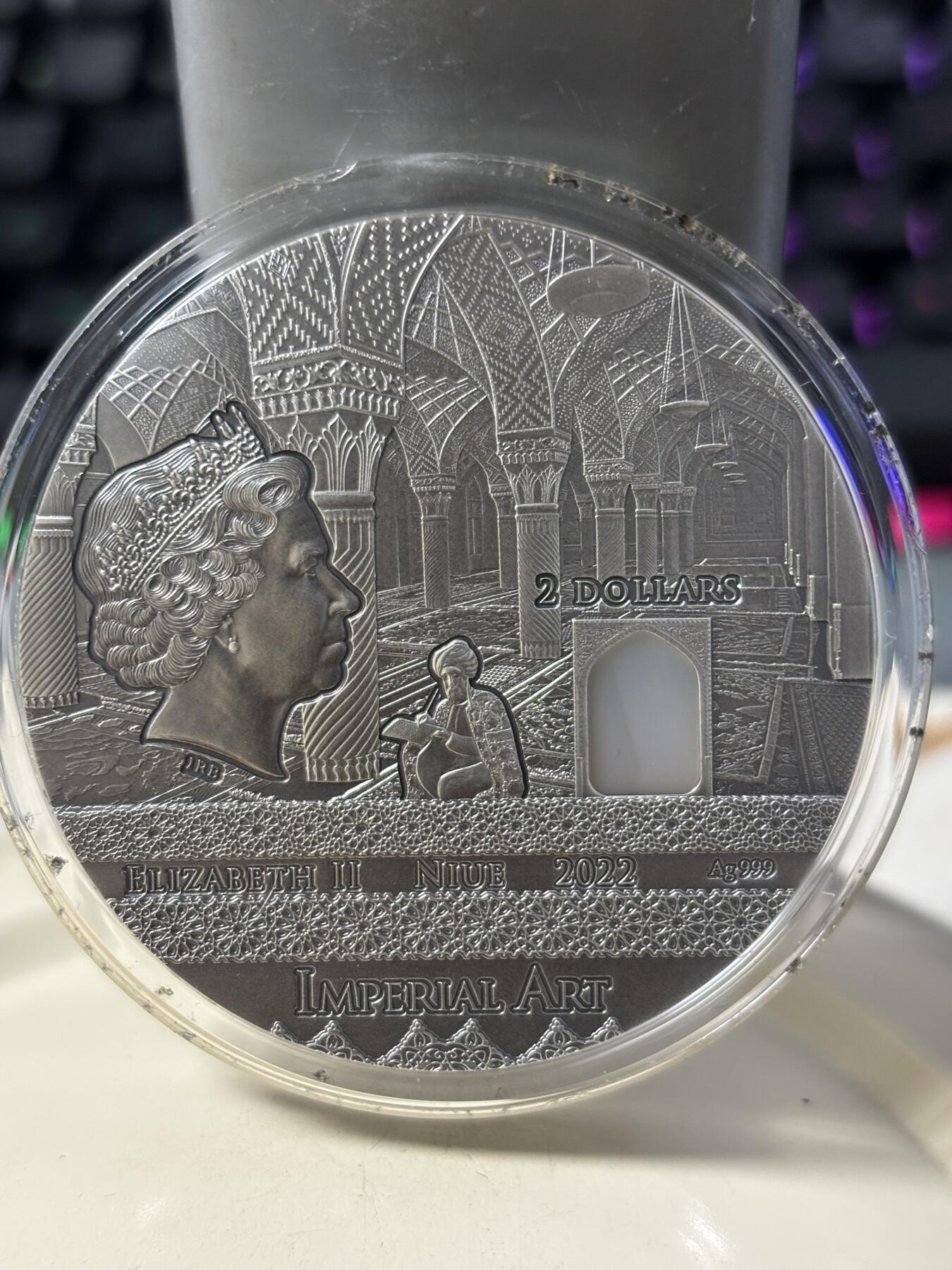 第186期拍卖 纽埃2022年古文明系列波斯文明2盎司纪念银币，999银，发行500枚