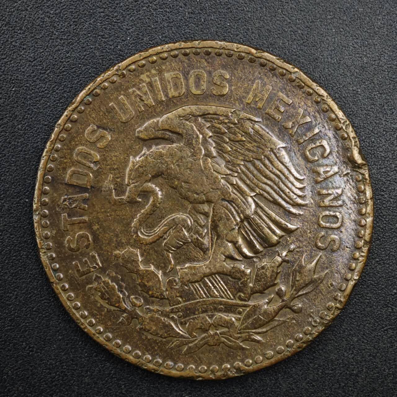 【淘币小摊】实时拍第八百二十七拍   散币场   满百包邮可预留二周 每周一统一发货   墨西哥1956年50分酋长铜币