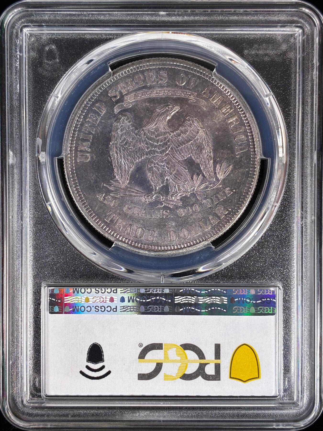 【雨安】【直播拍卖】【世界币章121期-评级币】2025-12-20 周六 19:30 保真 [评级美洲] USA 美国 1美元 KM#0108 (1873-1885) 拿花 1877年S  PCGS-MS63 原味淡彩包浆