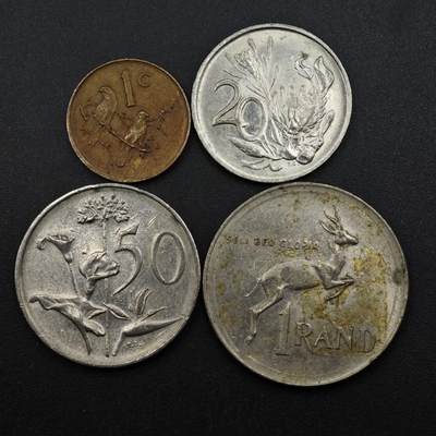 【淘币小摊】实时拍第八百二十七拍   散币场   满百包邮可预留二周 每周一统一发货   - 南非4枚