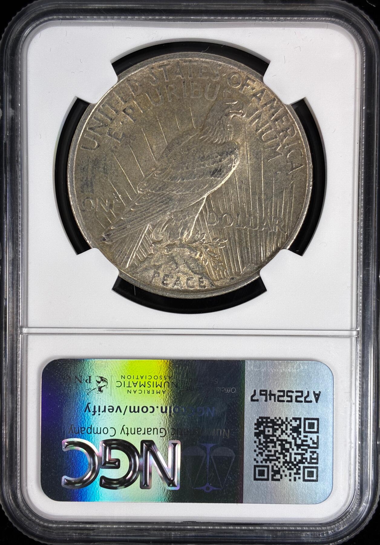 【雨安】【直播拍卖】【世界币章121期-评级币】2025-12-20 周六 19:30 保真 [评级美洲] USA 美国 1美元  (1921-1935) 和平鸽 1924年  NGC-AU58