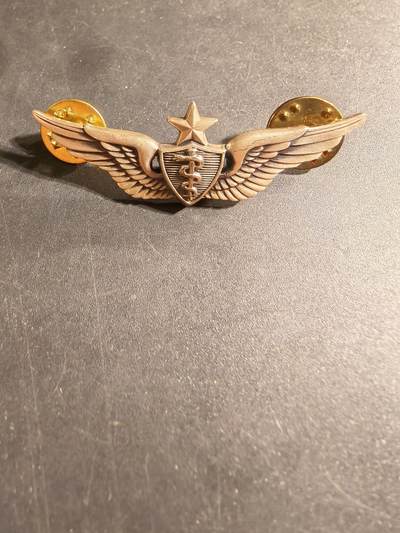 老王徽章第169期 - 美国空军军医中级技能章    925银    2英寸