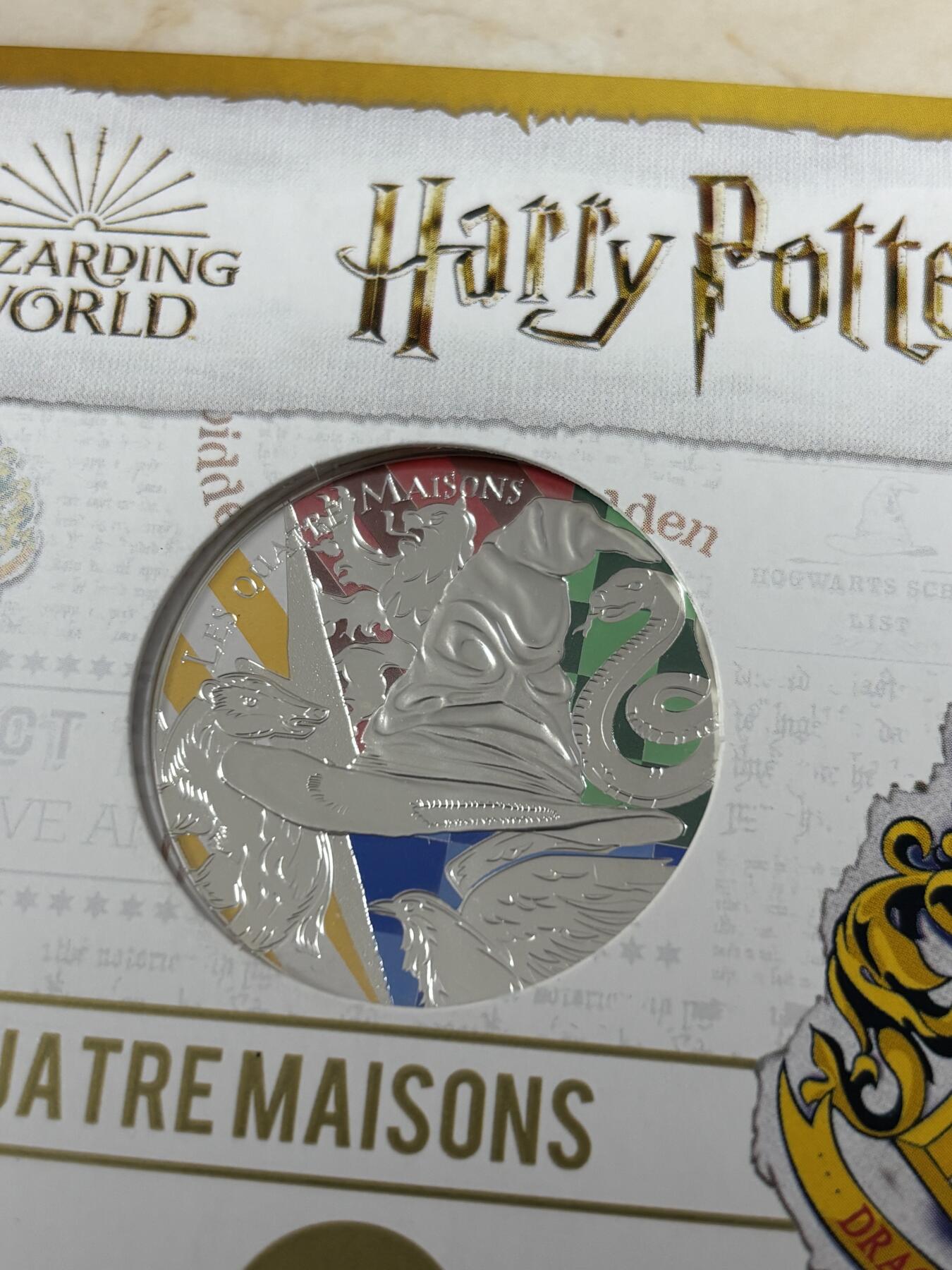 第186期拍卖 法国2021年哈利波特系列分拣帽50欧元彩色纪念银币，41克，900银