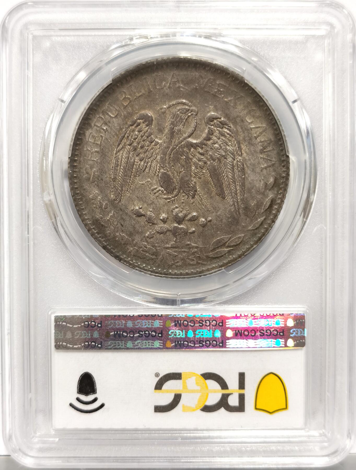博洋堂世界钱币拍卖第153期（全场包邮） PCGS AU58 墨西哥1915年革命时期奇瓦瓦1比索大银币，外拍大热门，标志性品种，玩革命币必备，