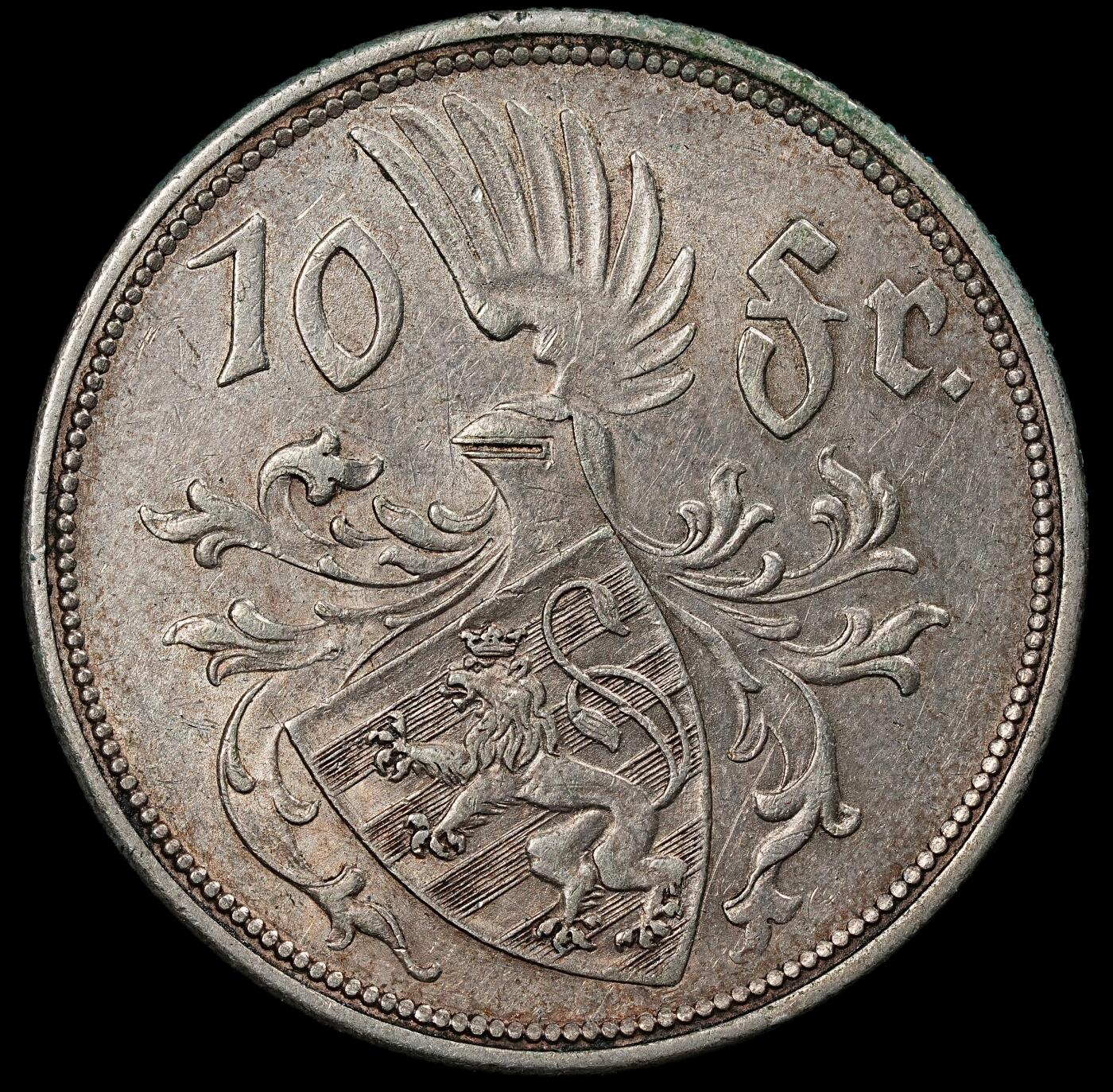 修遠堂世界钱币第九十七期 1929 年卢森堡10法郎银币 夏洛特女大公头像 13.50g，含银75%