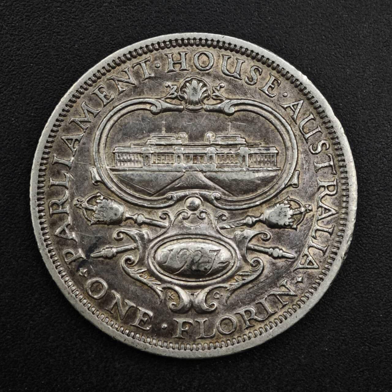 【淘币小摊】实时拍第八百二十七拍   散币场   满百包邮可预留二周 每周一统一发货   澳大利亚1927年乔治五世弗洛林银币