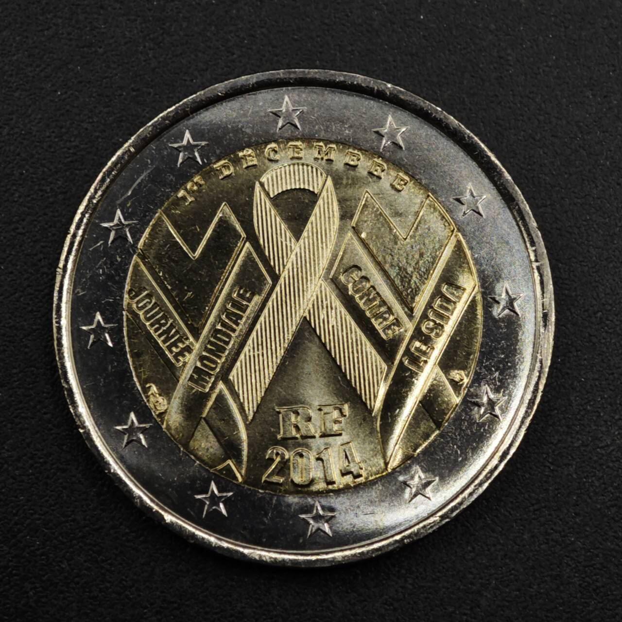 【淘币小摊】实时拍第八百二十七拍   散币场   满百包邮可预留二周 每周一统一发货   法国2014年2欧元纪念币