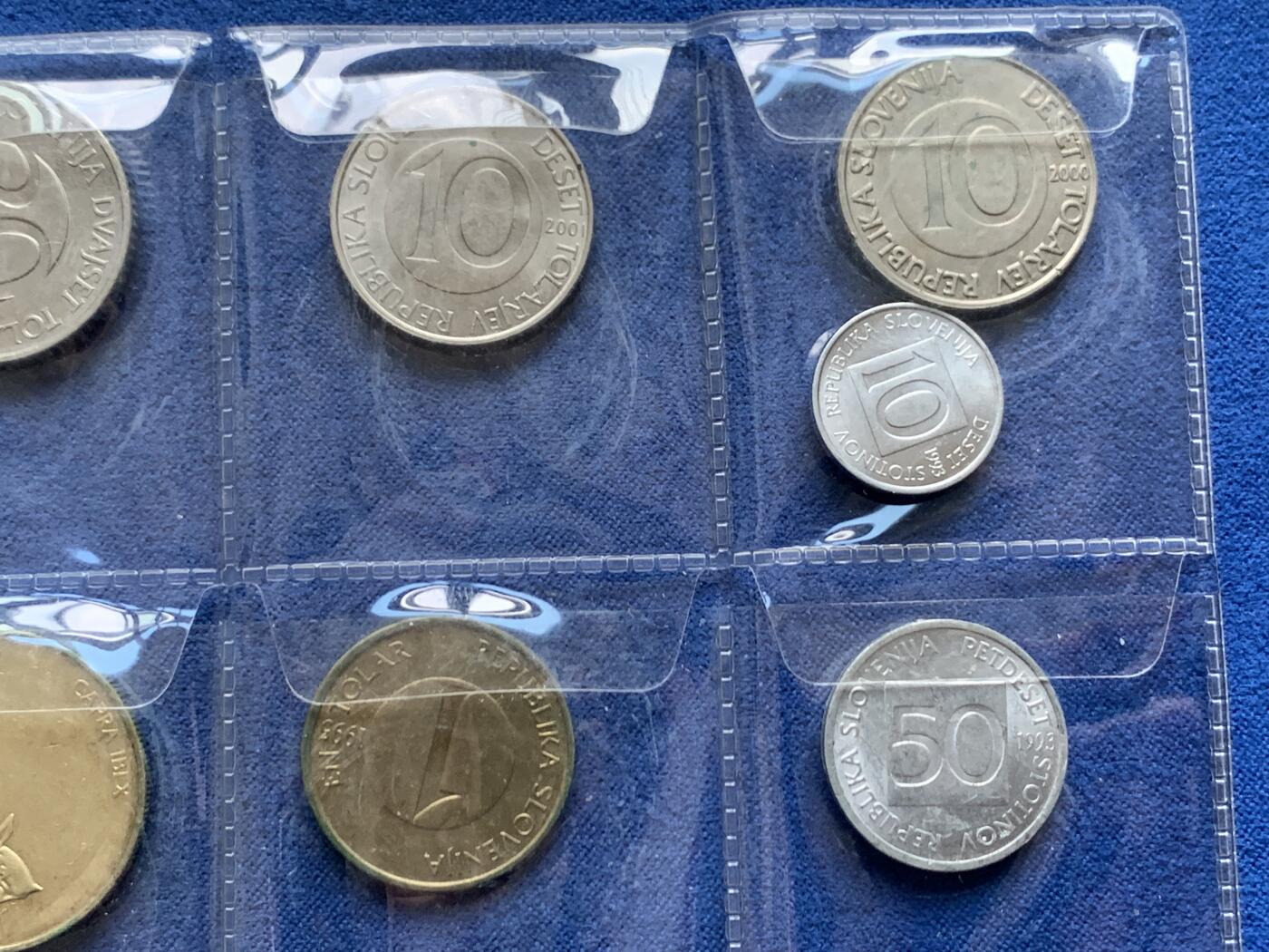 《竞宝斋》第447场 周日，周一，2场连拍 （全场包邮） 九枚一组 斯洛文尼亚钱币