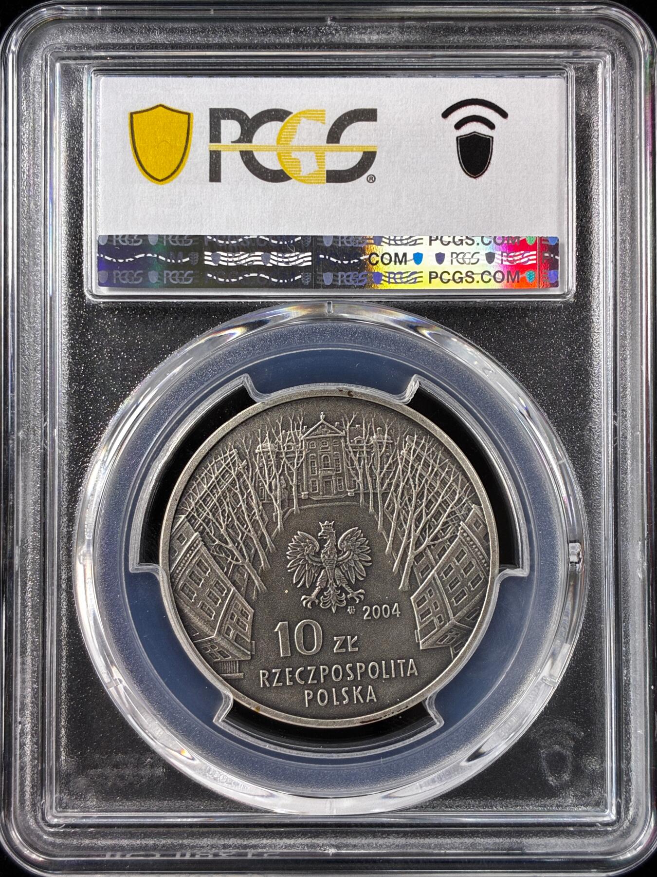 【雨安】【直播拍卖】【世界币章121期-评级币】2025-12-20 周六 19:30 保真 [评级现代] Poland 波兰 10兹罗提 2004年 艺术  PCGS-MS69