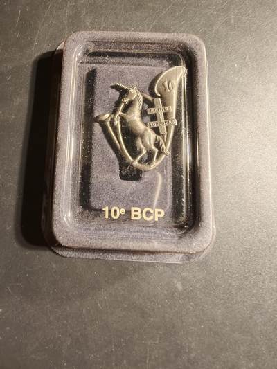 老王徽章第169期 - 法国第10山地步兵营证章     原盒