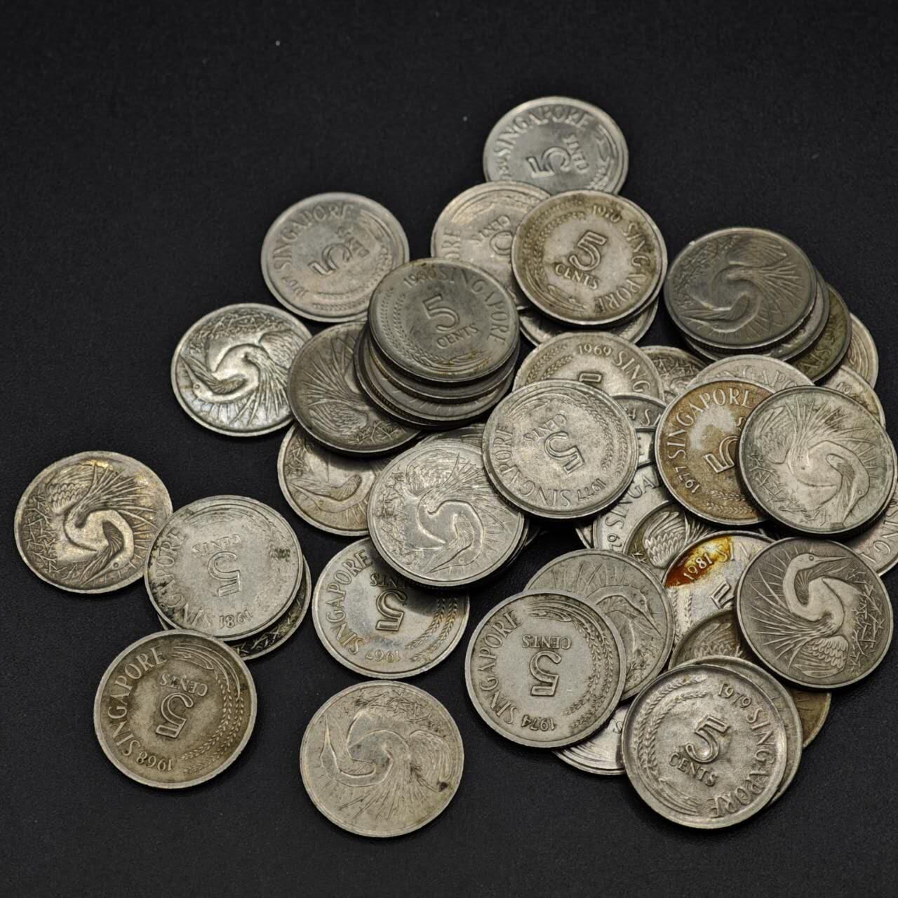 【淘币小摊】实时拍第八百二十七拍   散币场   满百包邮可预留二周 每周一统一发货   新加坡5分50枚