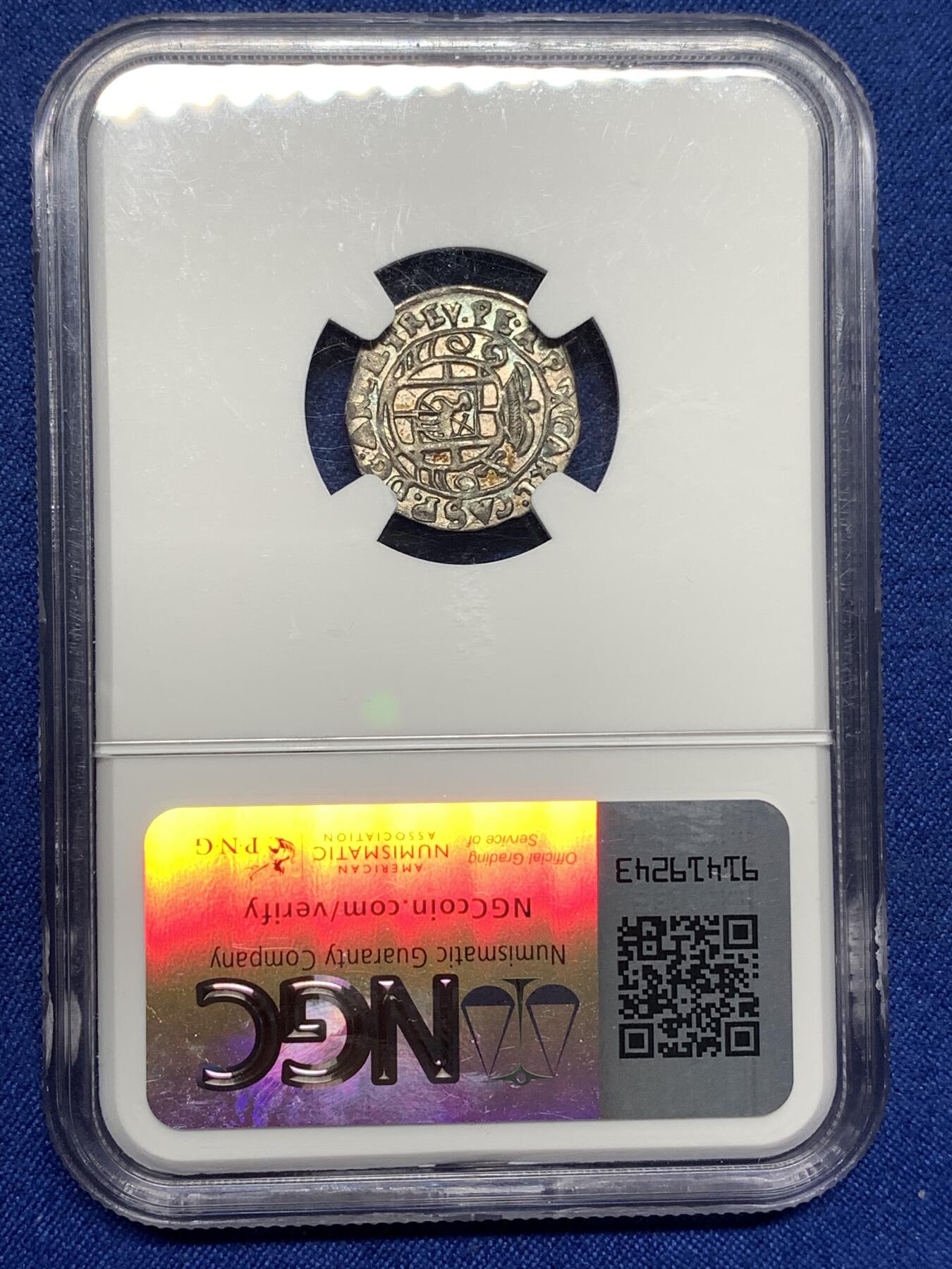 《竞宝斋》第447场 周日，周一，2场连拍 （全场包邮） NGC AU55 神圣罗马帝国 特里尔主教区 1672年 4芬尼 银币 打制精美 细节良好 稀少品种