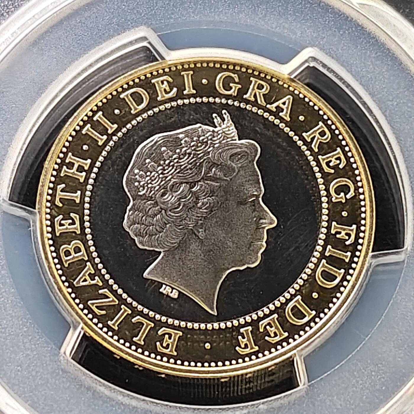 【全场包邮】纯粹捡漏拍487场（免费代拍第24场） 【收藏级·亚军分】英国2005年2镑火药阴谋400周年精制双色纪念币-PCGS PR68 DCAM（更高分仅2枚）