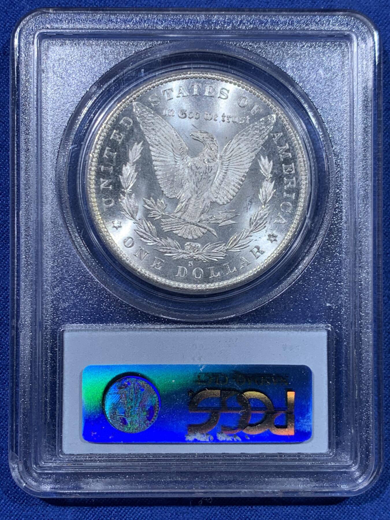 《竞宝斋》第447场 周日，周一，2场连拍 （全场包邮） PCGS MS65 美国 1880-S 摩根 1美元银币
