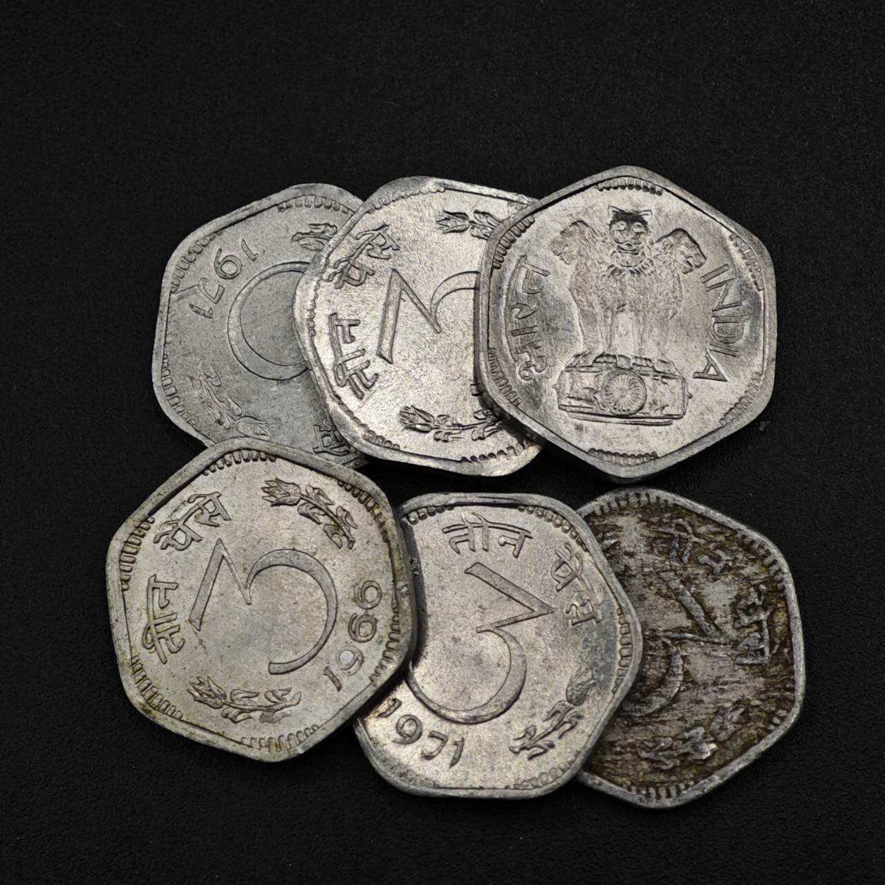 【淘币小摊】实时拍第八百二十七拍   散币场   满百包邮可预留二周 每周一统一发货   印度3派沙铝币6枚