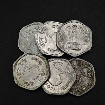 【淘币小摊】实时拍第八百二十七拍   散币场   满百包邮可预留二周 每周一统一发货   - 印度3派沙铝币6枚