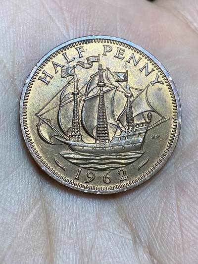 2025年第一百三十六场(总第一百六十二场）外国好品纸夹散币场(免佣金) - 英国1962年1/2便士(伊丽莎白二世青年桂冠第二版)