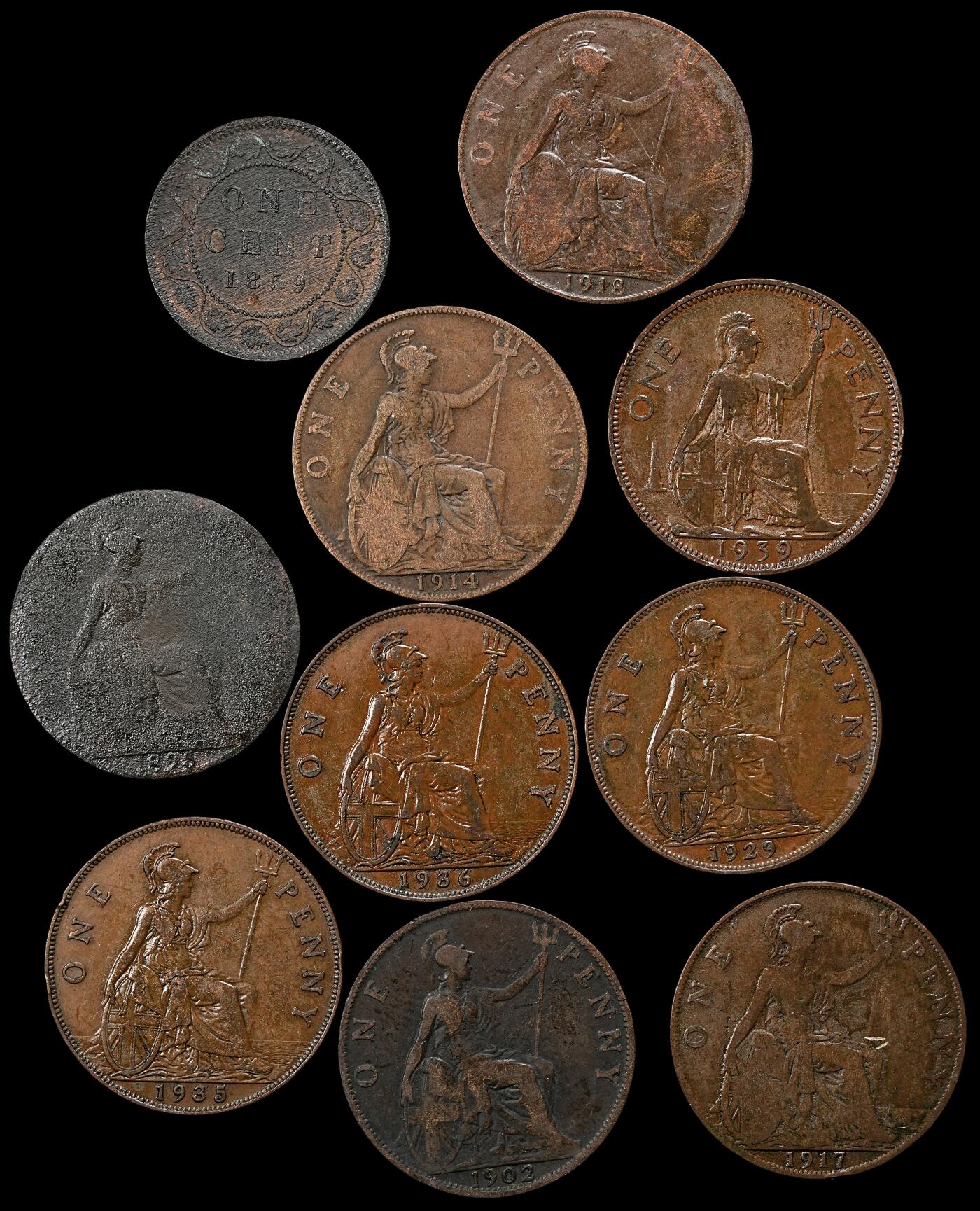 修遠堂世界钱币第九十七期 英系旧铜币一组