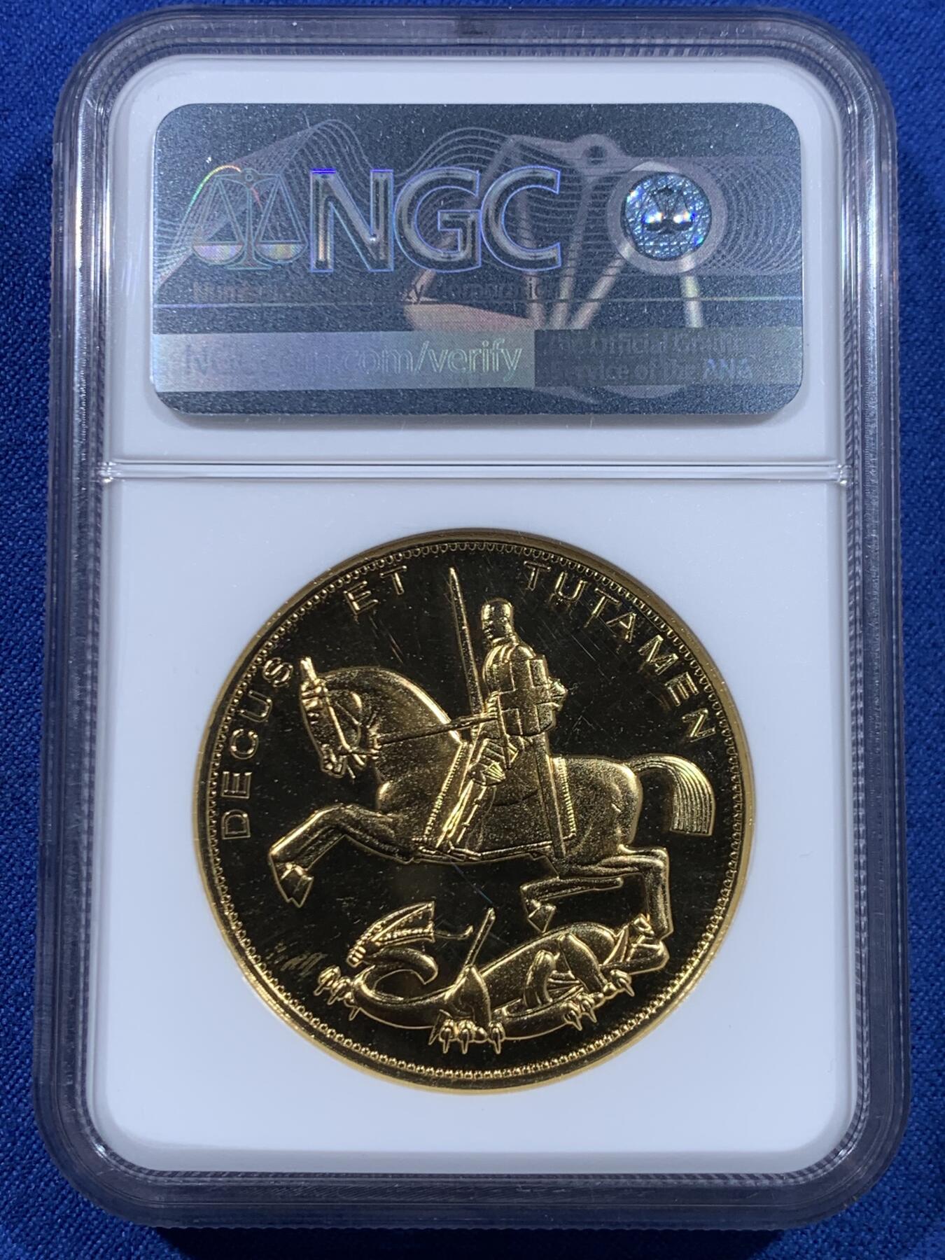 《竞宝斋》第447场 周日，周一，2场连拍 （全场包邮） NGC PF68 英国 爱德华八世加冕幻想镀金克朗，爱八官方币玩不起，幻想币还是可以玩玩。加厚盒