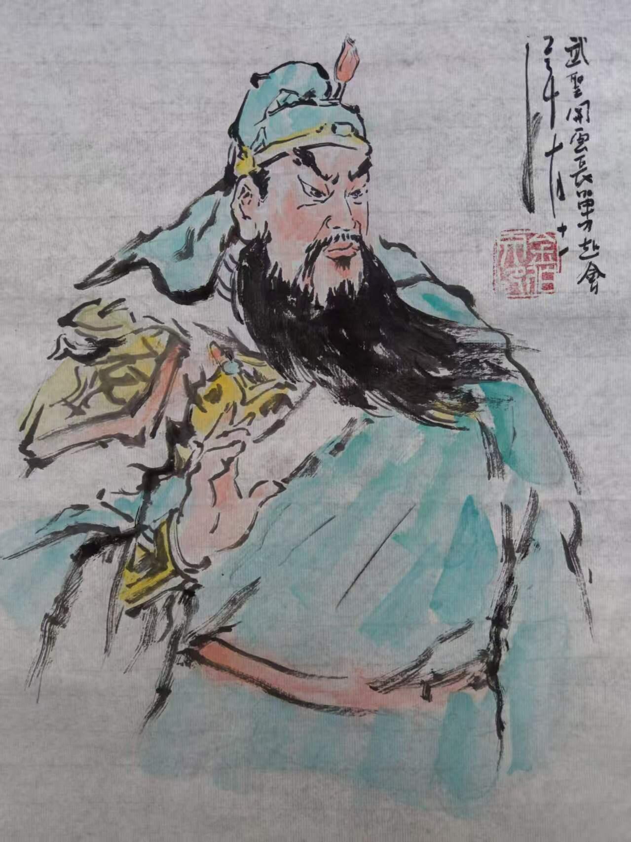 天玑星卡拍第150期《12.11周一截拍》持续收拍收评中 满赠卡需备注 【手绘水墨画】bowen艺术 原创水墨画 武圣关云长单刀赴会 A4左右尺寸 宣纸