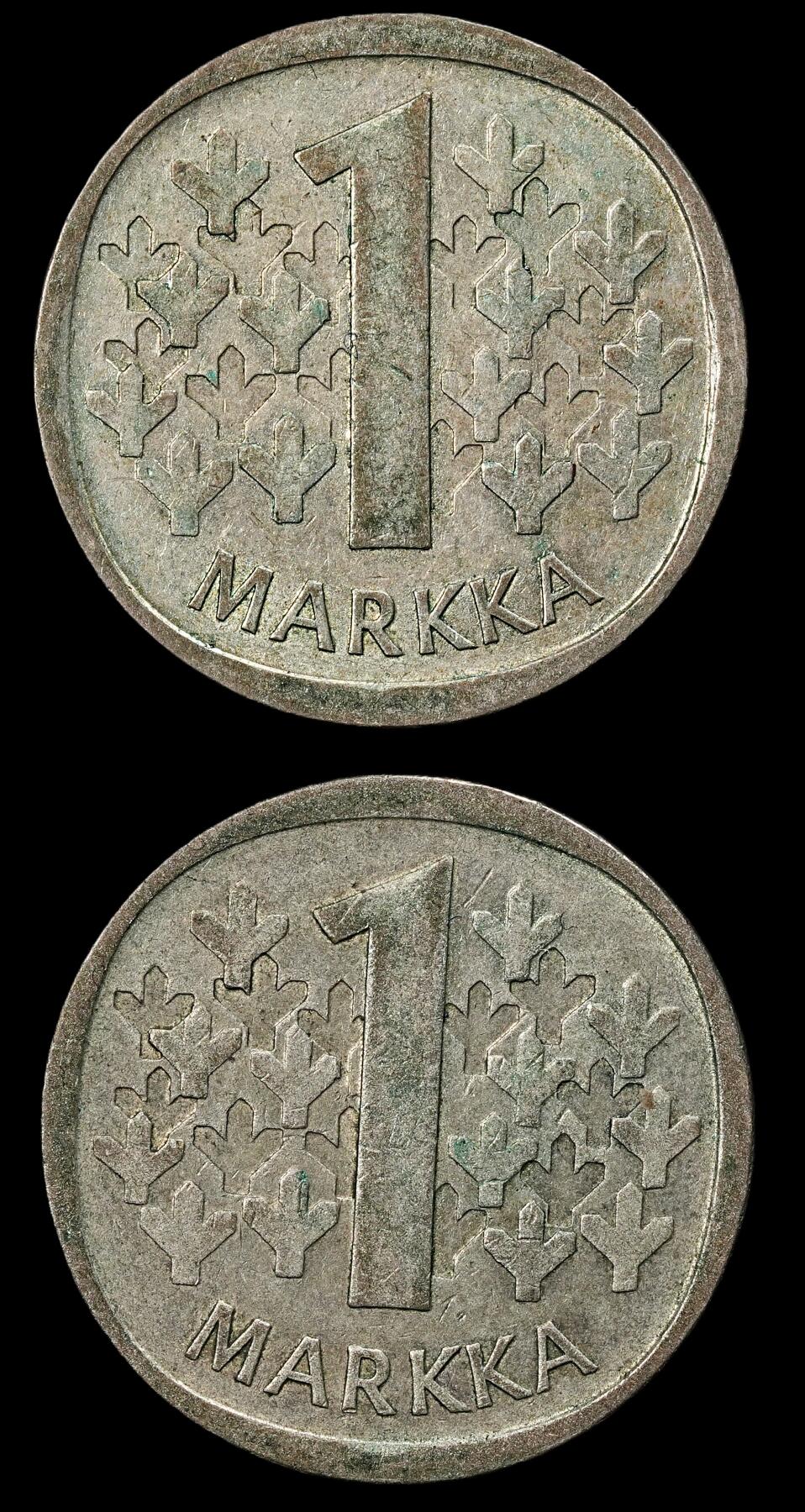 修遠堂世界钱币第九十七期 芬兰1马克银币两枚 总重12.77g 含银35%