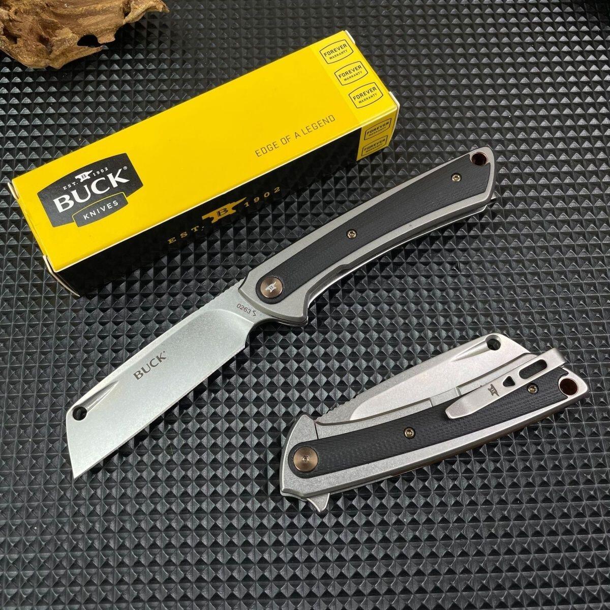 D2钢+G10手柄,巴克户外便携式折叠刀