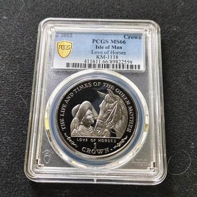 【全场包邮】纯粹捡漏拍487场（免费代拍第24场） - 【收藏级·亚军分】马恩岛2002年1克朗女王母亲伊丽莎白皇太后重要时刻系列爱马克朗型纪念币-PCGS MS66（更高分仅3枚）