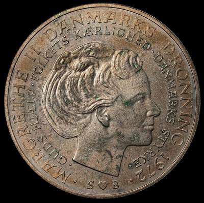 修遠堂世界钱币第九十七期 - 1972年丹麦王室更迭-弗雷德里克九世逝世，丹麦女王玛格丽特二世即位纪念10克朗银币 20.40g，含银80%