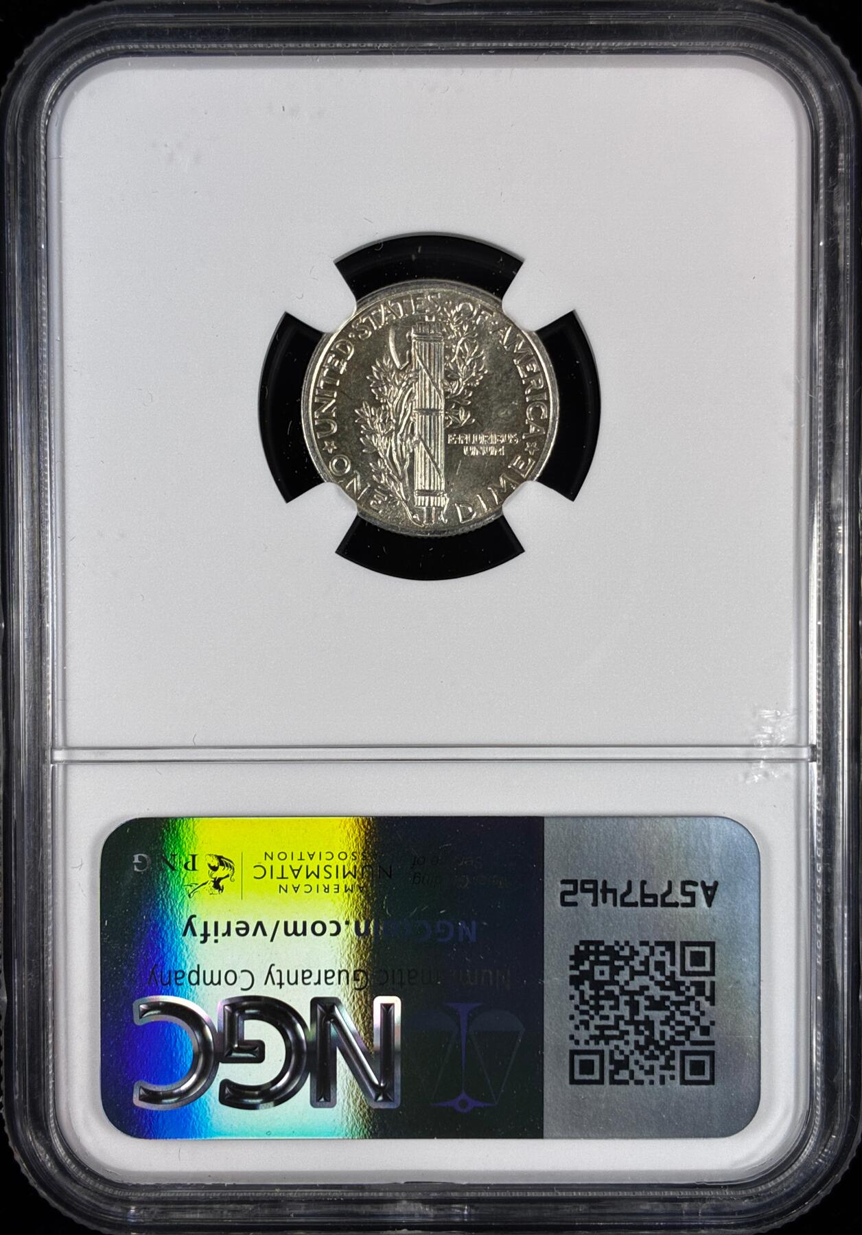 【雨安】【直播拍卖】【世界币章121期-评级币】2025-12-20 周六 19:30 保真 [评级美洲] USA 美国 10分 (1916-1945) 小飞人 1942年  NGC-MS61