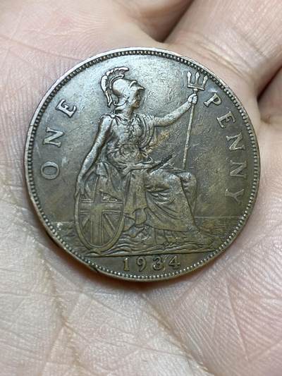 2025年第一百三十六场(总第一百六十二场）外国好品纸夹散币场(免佣金) - 英国🇬🇧1934年1便士(乔治五世第三版)