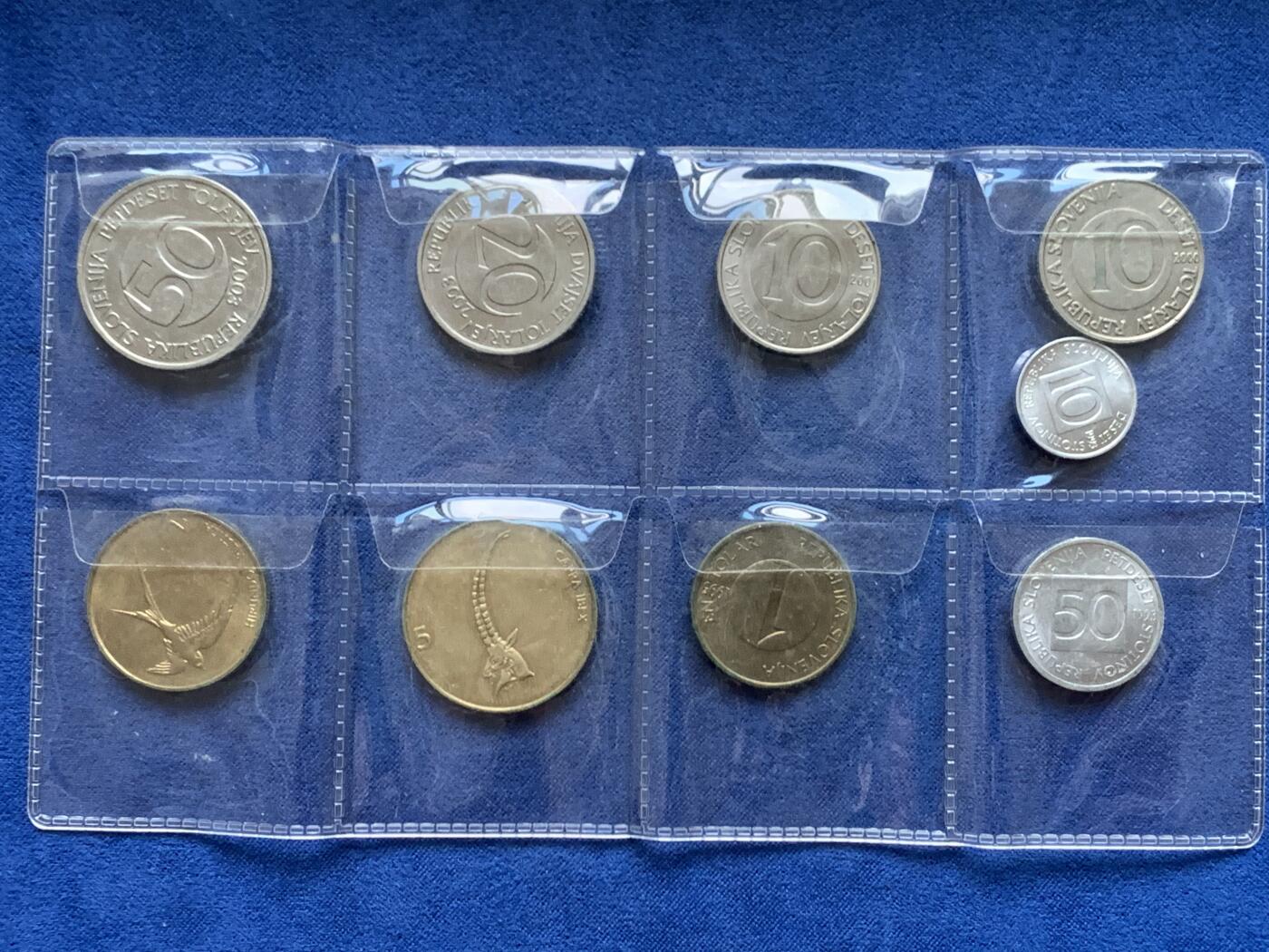 《竞宝斋》第447场 周日，周一，2场连拍 （全场包邮） 九枚一组 斯洛文尼亚钱币