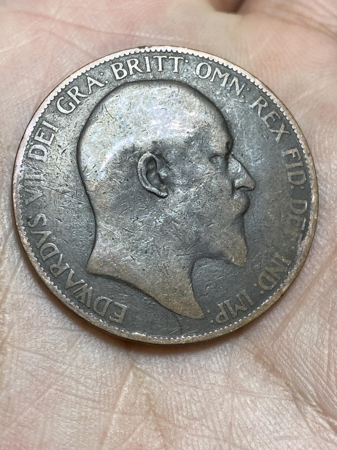 2025年第一百三十六场(总第一百六十二场）外国好品纸夹散币场(免佣金) 英国🇬🇧1905年1便士(爱德华七世时期)